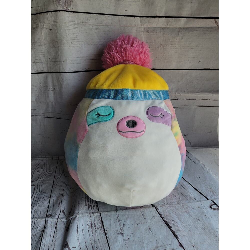 Squishdoos SquishMallos Taylor Stuffed Animal Plush Sloth 17inches Tie Dye